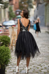 Black Sequin Homecoming Dress V-Neck Sexy Short Cocktail Dresses