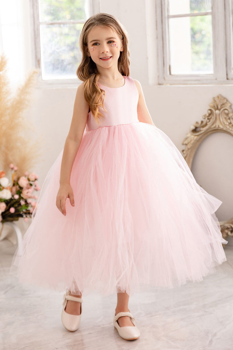 Pink Tulle Simple Pretty Little Girl Dress – TANYA BRIDAL