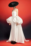Black Sheath Prom Dresses With Pink Satin Cape Maxi Gowns DE006
