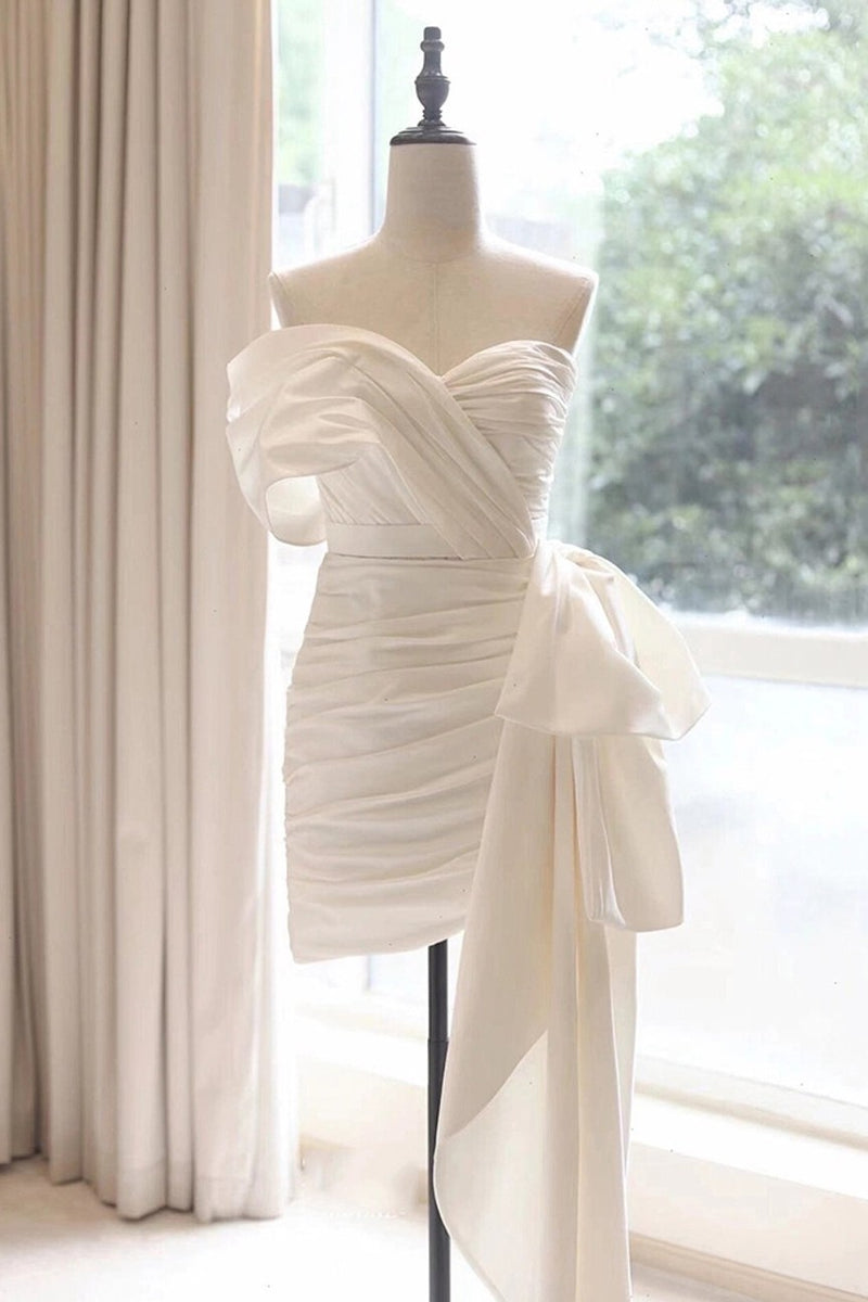 white strapless dress mini CHARLOTTE Satin Length: Floor-Length 70% Viscose/ 30% Linen Amanda Uprichard | Strapless color:Spa