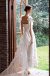 Spaghetti A Line Wedding Dresses 3D Lace Dancing Gowns DW810