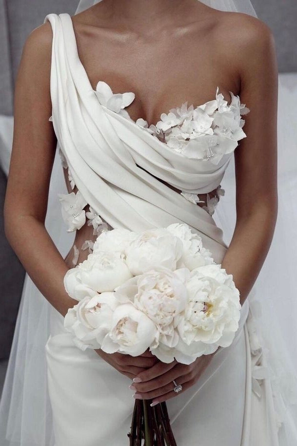 3D Floral Lace Mermaid Evening Gown