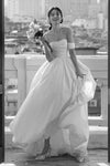 Taffeta Long Wedding Dress High Low Spring Bridal Gown 24311133