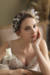 V667 Wedding Veil Two Pieces Flower Wreath With Veils