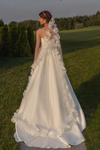 Strapless Sheath Satin Wedding Dresses With Flower Veil DW883