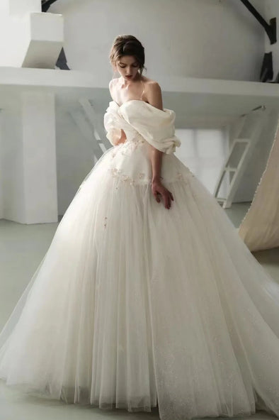 Off-The-Shoulder Ball Gown Wedding Dresses Vestido De Noivas Chic ZW1066