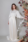 Simple Wedding Dress With Long Cape Lace edge 24311315