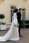 Long Sleeves V Neck A Line Bohemian Wedding Dress 24311350