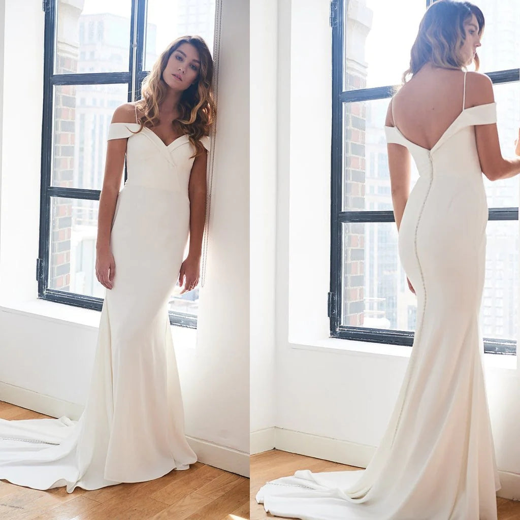Quinta off-shoulder fish tail maxi wedding dress main image 1