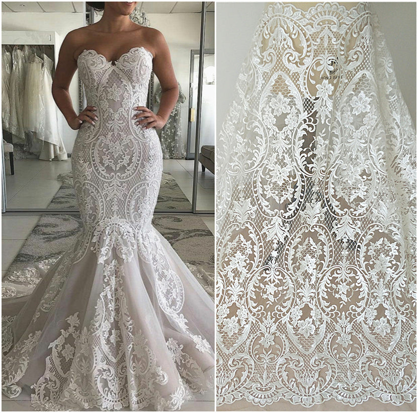 Lace Fabric Cloth Wedding Dress DIY Production Materials – TANYA BRIDAL