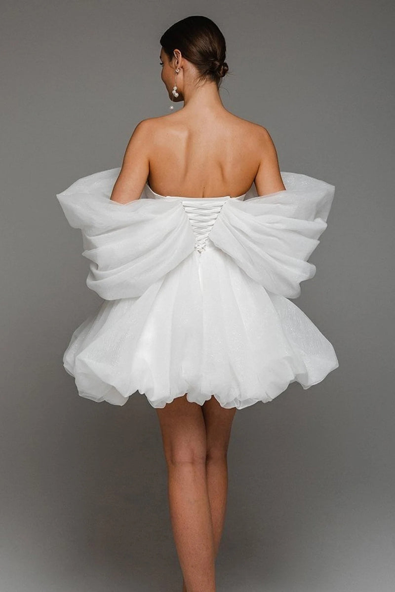 short puffy wedding dresses Simple Dress with Sleeves , Emily Dress  Have Dress Every stitch and seam is imbued with the artisans dedication to beauty and quality Affordable Ivory Beach Summer Wedding
