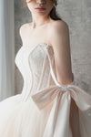 Lace Beadings Wedding Dresses With Off Shoulder Bow Strap