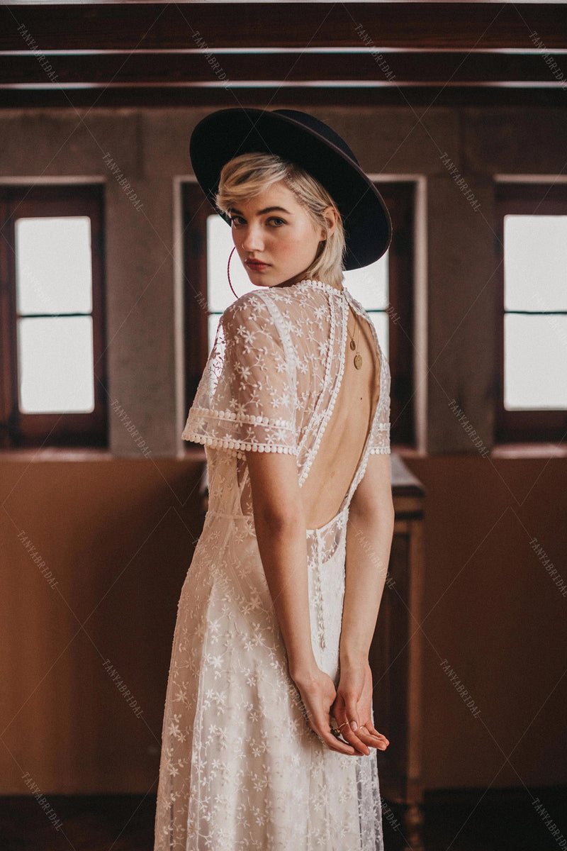 Open Back Charming Bohemian Bridal Gowns ZW495 – TANYA BRIDAL