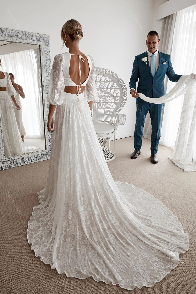 Cheap 2 piece wedding dresses 2025