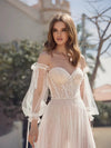 See Through Tulle Puffy Sleeves With Ribbon For Wedding DG040