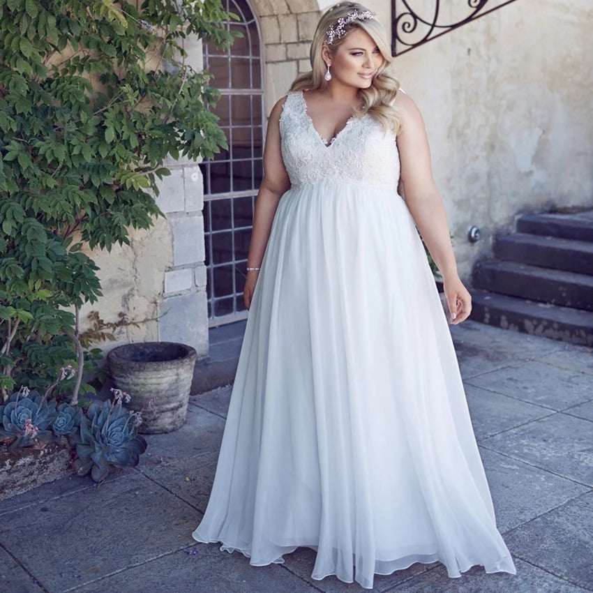 Sleek Plus Size Sleeveless Wedding Dresses for the Perfect Bridal Look