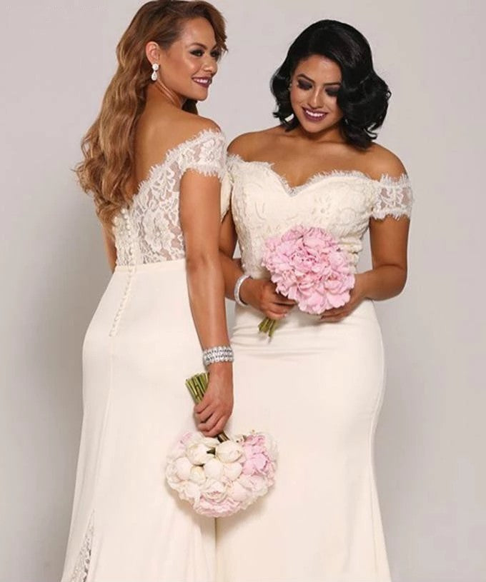Vintage Mermaid Lace Country Style Bridesmaid Dress – TANYA BRIDAL