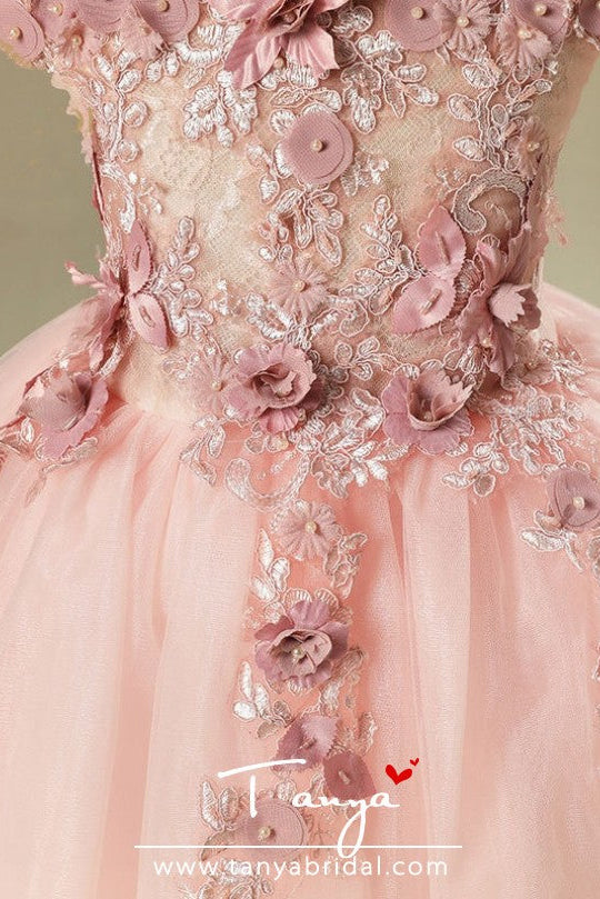 Wedding Flower Girl Dress Dusty Pink Princess Party Pageant Formal Dre – TANYA BRIDAL