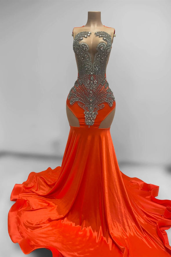 Lilac Mermaid Evening Dress With Beadings Crystals