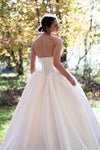 #DZ9313 Strapless Long Wedding Dress Lace Up Back