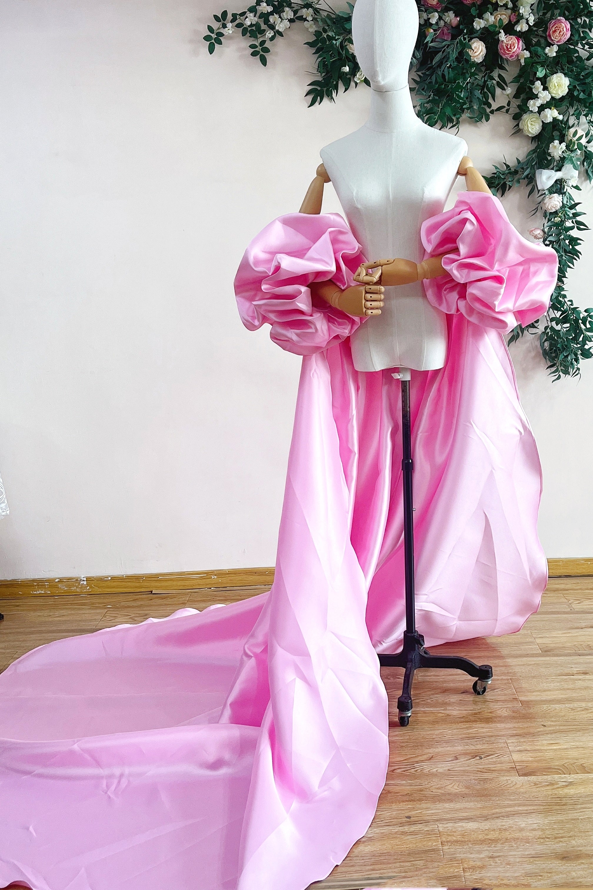 pink mikado dress LONG LIGHT PINK MIKADO DRESS
