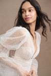 Dot Tulle Pearls Short Homecoming Dress With Detachable Train