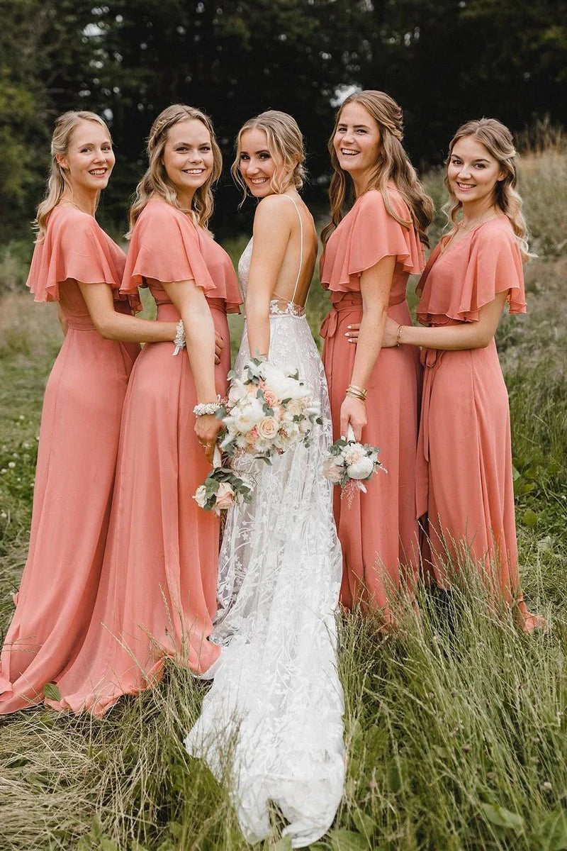 Simple Chiffon High Bohemian Bridesmaid Dress Simple Chiffon High Bohemian Bridesmaid Dress