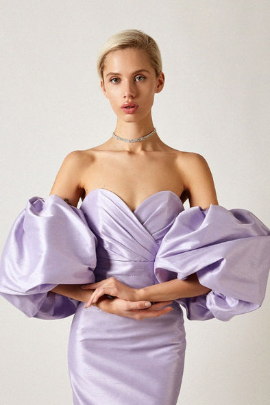 Lavender Satin Voluminous Sleeves DG060