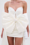 Taffeta Short Mini Homecoming Dress With Bow Front
