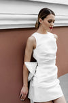 Short Mini Sheath Wedding Dresses With Big Bow ZW704