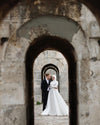 Muslim Pearls Wedding Dress Full Sleeves