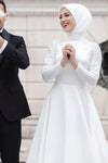 Luxury Beads Musling White Wedding Gown