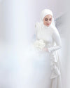 Unique Long Mermaid Wedding Dress For Muslim Bride