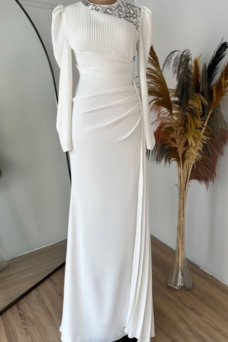 long sleeve arabic evening dresses Customized(can Not Refund) Black Long Sleeve Musilm Evening Dresses A-line High Neck Chiffon Dubai Arabic Formal Gown Prom Vestidos Elegantes