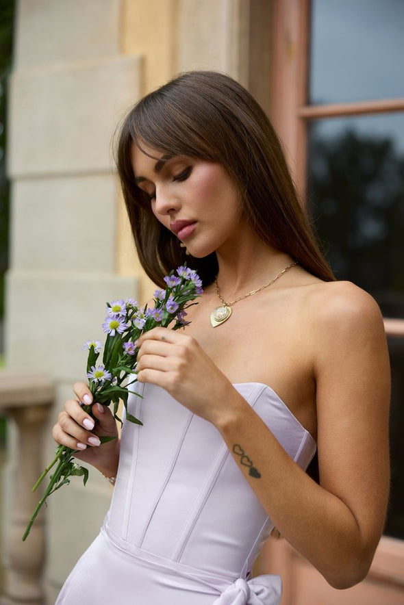 Simple Modest A Line Long Lady Evening Dress