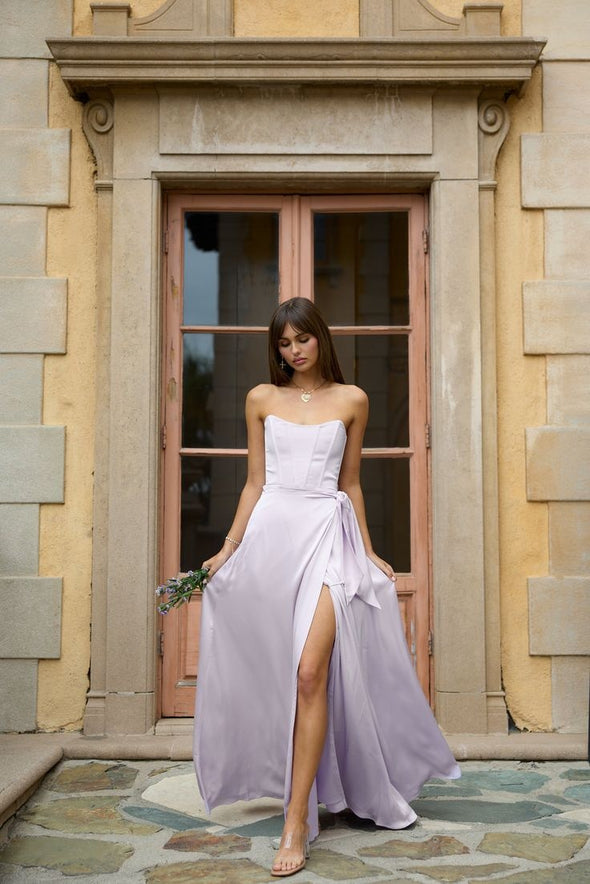 Simple Modest A Line Long Lady Evening Dress