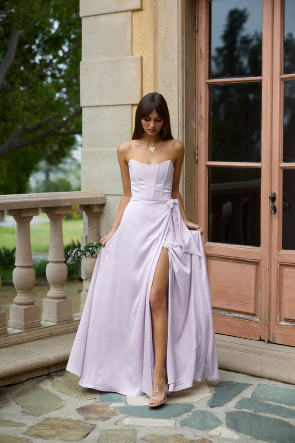 Simple Modest A Line Long Lady Evening Dress
