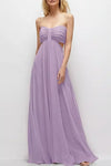 Sweetheart A Line Chiffon Long Lady Evening Dresss Pleated