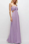 Sweetheart A Line Chiffon Long Lady Evening Dresss Pleated