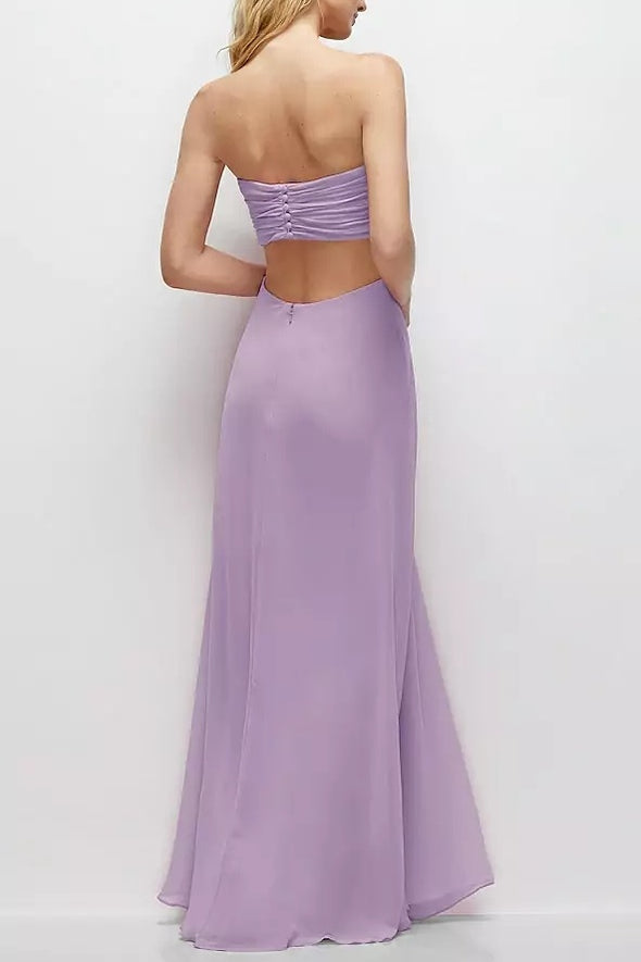 Sweetheart A Line Chiffon Long Lady Evening Dresss Pleated