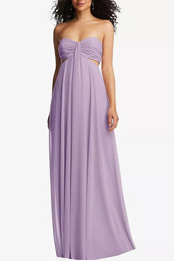 Sweetheart A Line Chiffon Long Lady Evening Dresss Pleated