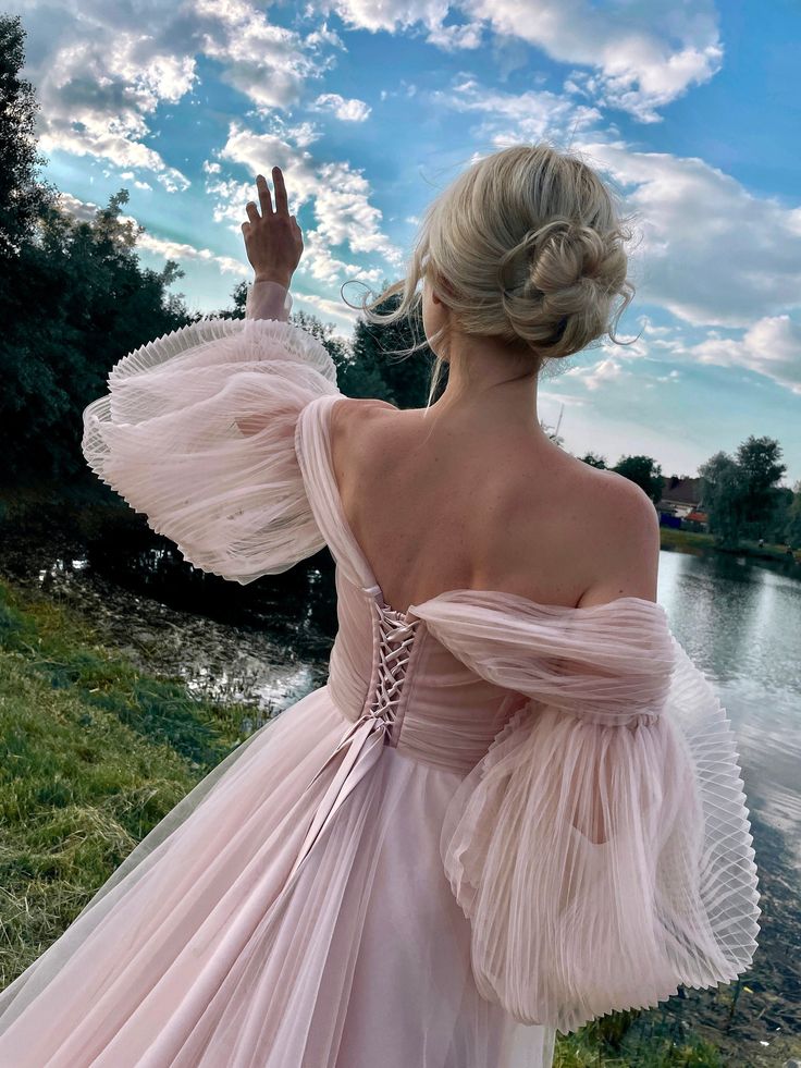 Off The Shoulder Dusty Pink Wedding Dress – TANYA BRIDAL Off The Shoulder Dusty Pink Wedding Dress – TANYA BRIDAL