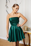 Green Short Mini Homecoming Dress Strapless Party Gown 24371719