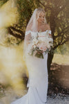 #DZ9311 Off The Shoulder Long Mermaid Simple Wedding Dress