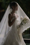 Romantic Long Satin Wedding Dress Strapless Ball Gown