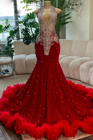Luxury Diamonds Prom Dresses, Feather Prom Dresses 243111657
