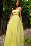 A Line Sweetheart Pleated Sage Green Long Chiffon Prom Dress