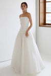 TSWD800 Taffeta A Line Long Wedding Dress Lace Up Back