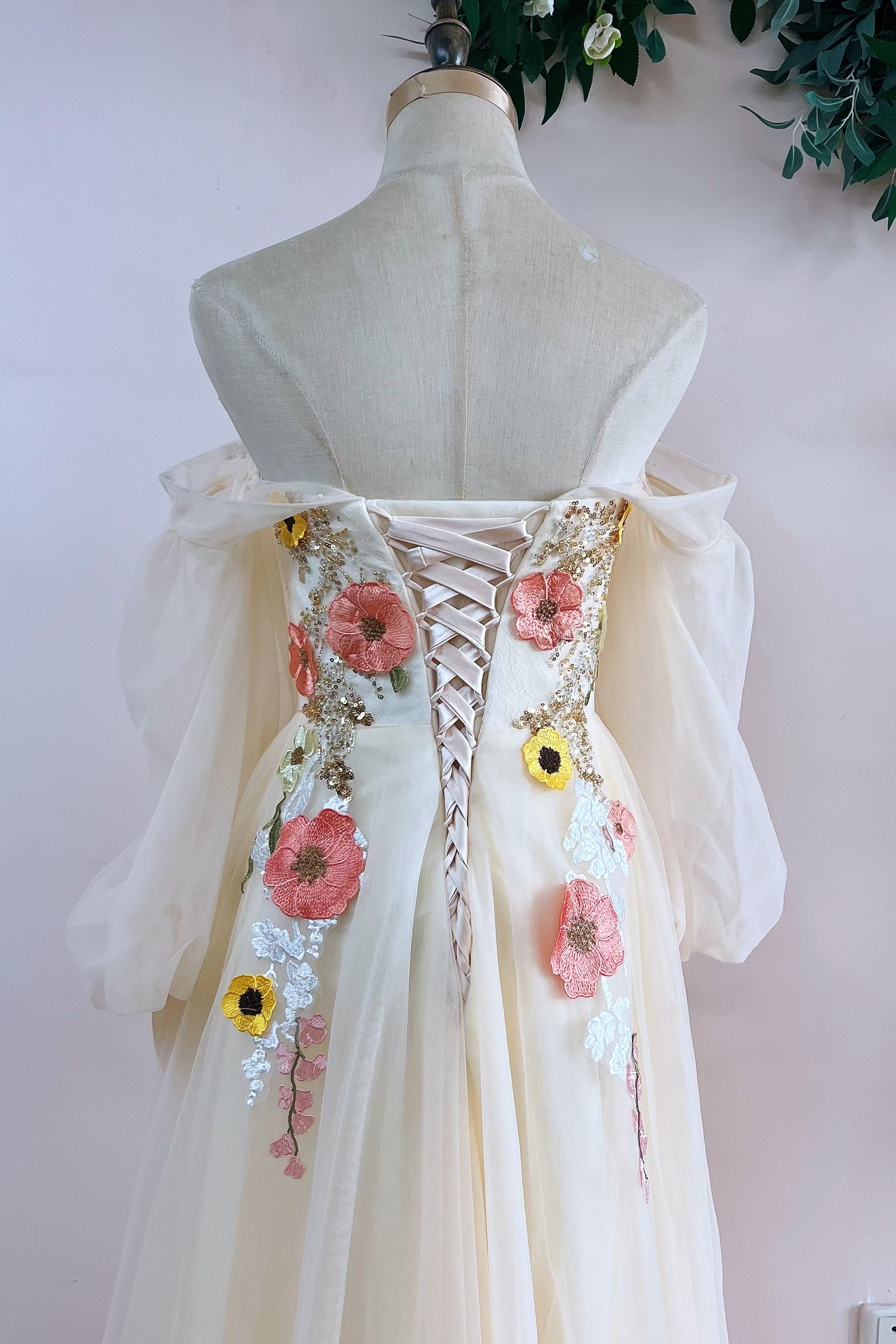 Bohemian Long Prom Dress Floral Sequins Full Sleeves – TANYA BRIDAL Bohemian Long Prom Dress Floral Sequins Full Sleeves – TANYA BRIDAL