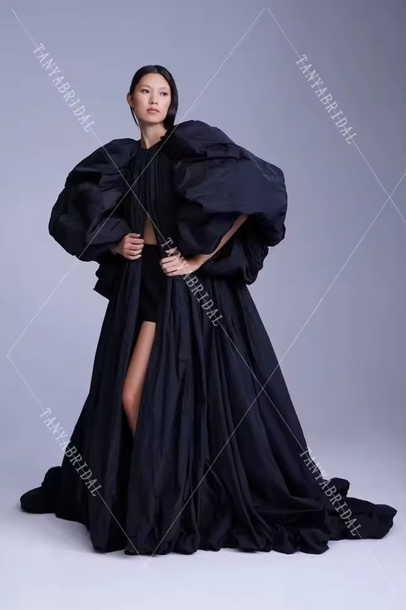 Fashion Taffeta Evening Cape Bolero Lady Prom Coat